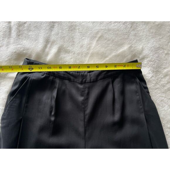 Grana Pants Womens Size XS TENCEL SPLIT FRONT CULOTTE Wide Leg Black Pockets - Picture 8 of 11